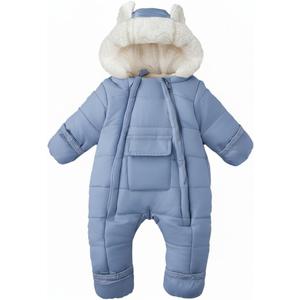AiWMGL Baby Girls Boys Snowsuit Newborn Winter Clothes Jumpsuit Romper Infant Hooded Fleece Coat Jacket Outwear (0-6 Months, Blue)