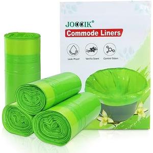Commode Liners for Bedside Commode Vanilla Scented 100pcs Disposable Bags Universal Fit Most Standard Toilet Chair Bucket (Green)