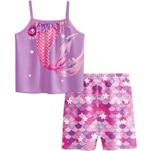 LQSZ Girls Short Sleeve Tank Top Set Toddler Summer for Kids