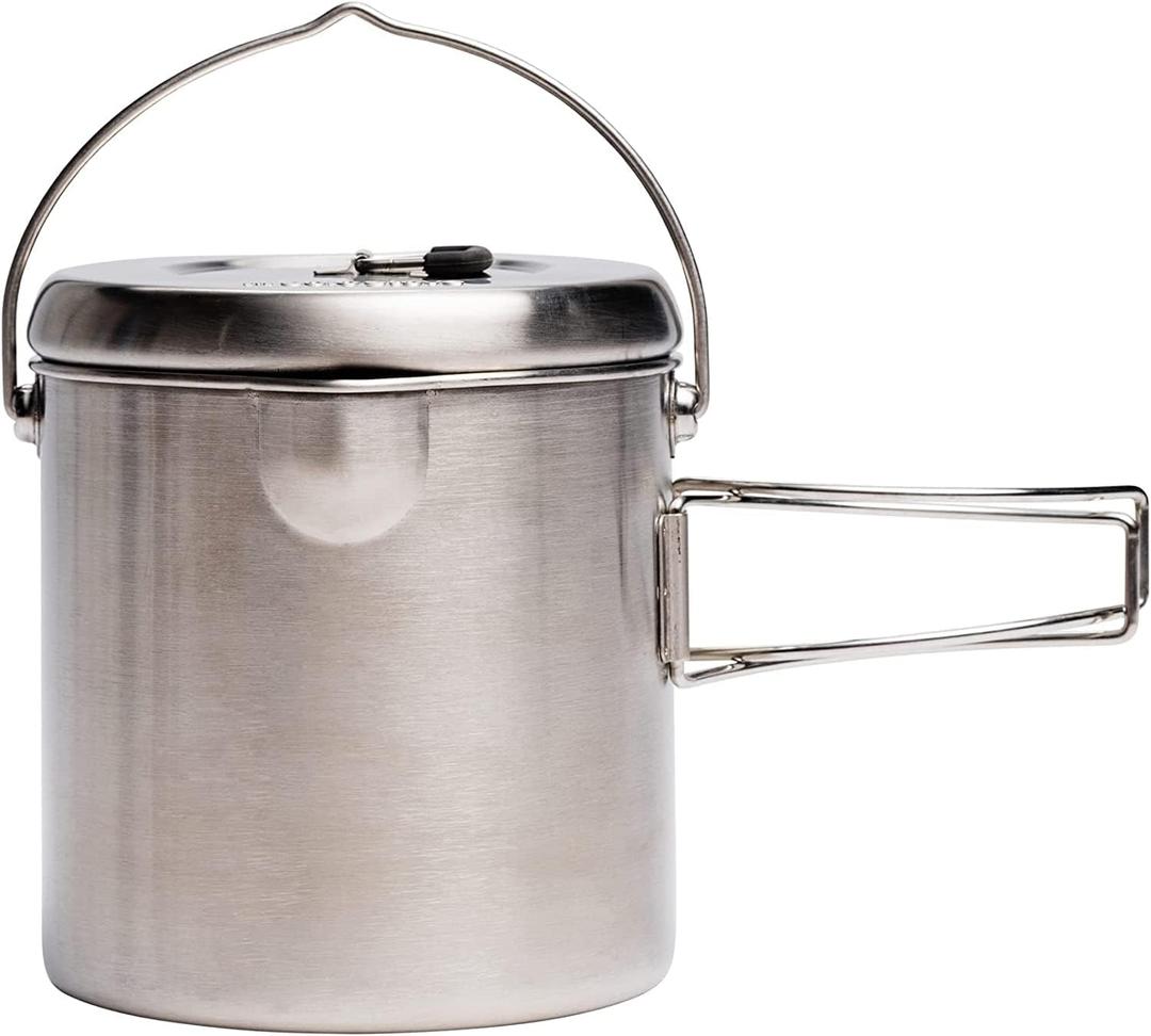 Solo Stove Pot 1800 Stainless Steel Companion Pot Great Cookware for Backpacking Camping Survival Backpacking Kitchen and Cooking Simple Equipment Set & Accessories for Hiking Campfires and Adventure