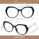 AMOMOMA Classic Round Reading Glasses for Women,Fashion Blue Light Blocking Womens Readers AM6064 (C1.black+c2.rainbow)