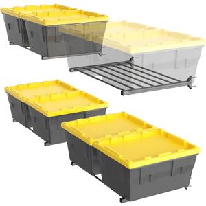TORACK Wall Mounted 8 27-Gallon Totes Storage Rack(no Bins), Heavy-Duty Metal Bins Storage Shelf for Garage, Fits Standard Storage Tote, Space-Saving Bin Holder for Home, Basement & Workshop, 32 inches x 32 inches x 3 inches