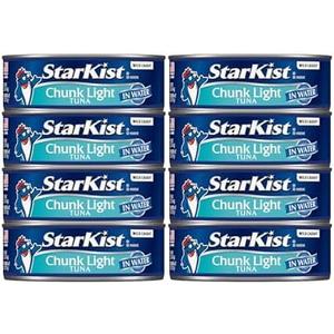 StarKist Chunk Light Tuna in Water, 5 oz (8 Pack) Canned Tuna Fish, Wild Caught, Gluten Free, Ready to Eat, Perfect for Salads, Keto Meals and Snacks, with 20g Protein & 90 Calories Per Serving, Best By: 04/23/2025