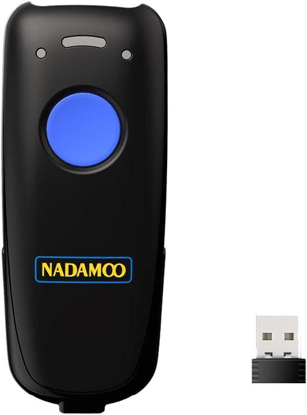 NADAMOO Wireless Barcode Scanner Compatible with Bluetooth Function, 2.4G Wireless & Wired 3-in-1 Bar Code Scanner Portable USB CCD Reader, Work with iPhone iPad Android Windows Mac OS-Dark Blue