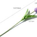 Purple Faux Tulips Real Touch (20 Pcs) - 13.5 Inch Premium PU Artificial Flowers for Valentine's Day, Spring & Easter Home Decor, Wedding Bouquet