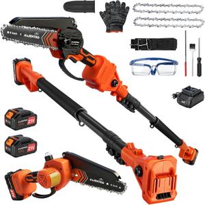 Electric 2-in-1 Pole Saws for Tree Trimming, 6 Inch
