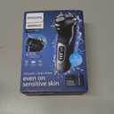 Philips Norelco Shaver 3900 Series, Wet and Dry Electric Shaver, P-Cap, Travel Pouch, Charging Stand, Storm Blue, Model S3341/92 (Silver New)