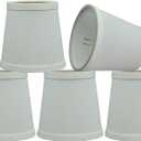 Aspen Creative 32722-5A, Empire Clip-On Chandelier Lamp Shade, White, 3" Top x 4" Bottom x 4" Slant Height, Set of 5