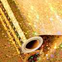 Merture 17 In X 32.8 Ft (46.5 sq.ft.) Gold Wrapping Paper Roll with Iridescent Spark Pattern and Shinning Galaxy Stars, Holographic Gift Wrap for Birthday, Valentines Day, Christmas, Wedding, Mothers Day