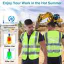 Cooling Vest with 20Pcs Ice Packs - Cool Safety Vest for Men Women Ice Cooling Vest for Hot Weather Work (Green, XL)
