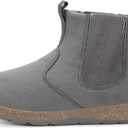 Womens Mens Chelsea Boots Minimalist Winter Snow Boots Wide Width Ankle Booties with Arch Support Slip-on Short Boot Shoes (Grey)