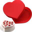 Large Heart Silicone Cake Pan Mold Easy Release Chocolate Mold Cake Trays for Valentine's Day Mousse Cake Baking, French Dessert, Jello, Pastry, Brownie, Ice Cube, Soap