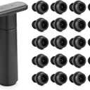 WOTOR Saver Vacuum Pump with 20 Stoppers, Stopper & Preserver, Reusable Bottle Sealer Keeps Fresh, Ideal Accessories Gift (Flat Handle) (Black)