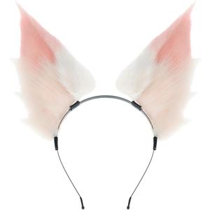 Faylay Furry Handmade Rabbit/Wolf/Fox Ear Headband Cosplay Hair Simulated fluffy Fox Ear Headband Accessorie for Man/Women (Pink)