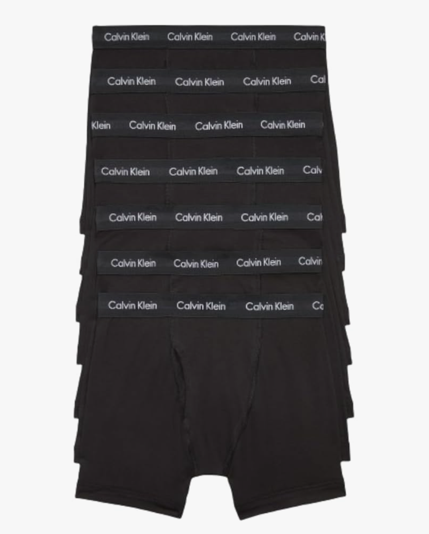 Calvin Klein Men's Cotton Stretch 7-Pack Boxer Brief, Black, Size M