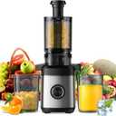 Juicer Machines, Cold Press Juicer for Whole Fruit and Vegetable, Masticating Juicers, High Juice Yield, Juice Extractor Machine, BPA Free