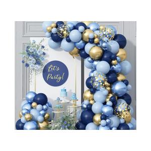 YOURS DECOR 62 Pcs Set of Blue Graduation Balloon Garland Kit Metallic and Macaron Gold and Metallic for Birthday Parties Decor