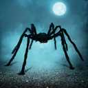 JOYIN Halloween Outdoor Decorations Giant Spider, 5 Ft Large Spider for Yard Lawn Garden Patio Scary Halloween Outside Decor, Indoor Haunted House Prop and Home Party Decor, Black