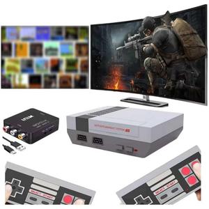 Classic Mini Retro Game Console,AV and HDMI Output Handheld Game System with Dual Wireless Controllers,Plug and Play(Grey-White).
