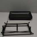 MALACASA 3 Tier Serving Tray, Porcelain Tiered Serving Trays Platters, 12 Inch Serving Stand with Platters,Black Dessert Stand with Collapsible Sturdier Metal Rack,Series PLAT