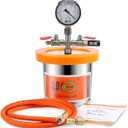 BACOENG Universal Vacuum Chamber Series: 1.2 Quart Stainless Steel Vacuum Chamber Kit, Vacuum Degassing Chamber for Resin, Silicone and Epoxies