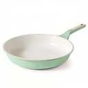SENSARTE Nonstick Ceramic Frying Pan 12.5-Inch, Healthy Non Toxic Skillet, Induction Compatible Omelet Pan with Heat Resistant Handle, PFAS-Free, Mint Green