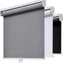 AOSKY Cordless Roller Shades Blackout Blinds for Windows Room Darkening Rolled Up Shades with Spring System, UV Protection Window Shades Door Blinds for Home and Office (35.5" W x 72" H, Grey)