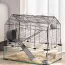 VEVOR Hamster Cage, 360 Viewing Transparent Hamster Habitats, Small Animal Cage, 22.8 x 15 x 21.3 in, Ventilated Pet Mouse Cages with Water Bottle, Portable Hamster House for Rats, Guinea Pigs