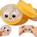 Glitter Dumpling, Glitter Dumpling Squishy Box, Dumplings Squishy, Anxiety Relief Fidget, Soft Squeeze Decompression Dough (White)