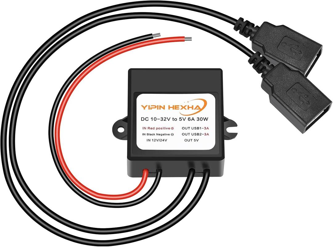 DC Converter 12V 24V to 5V 6A 30W Dual USB Female DC DC Buck Converter Power Adapter Step Down Module