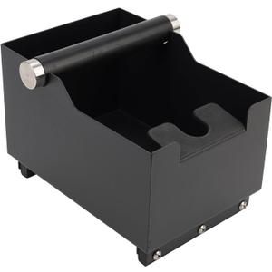 Espresso Knock Box, Stainless Steel Coffee Bag Container, With Steel Bracket And Noise Reducing Rubber Ring (Rectangle L-No base)