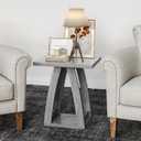 FROMJBEST End Tables Living Room, Side Table Beside Sofa, Nightstand for Bedroom, Couch Side Table with Shelf, Modern End Table for Living Room, Grey End Table