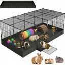 20 Planes Guinea Pig Cages Enclosed Hamster Cage with Door & Waterproof Liner, Expandable Cage for Guinea Pigs, Metal Wire Yard Fence Rabbit Cage