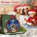 3 x Nativity Christmas Ornament 2025  Holy Family Silent Night Wooden Christmas Decoration, Blue Nativity Ornament, Family Tradition Keepsake  Christian Catholic Gift Exchange Ideas