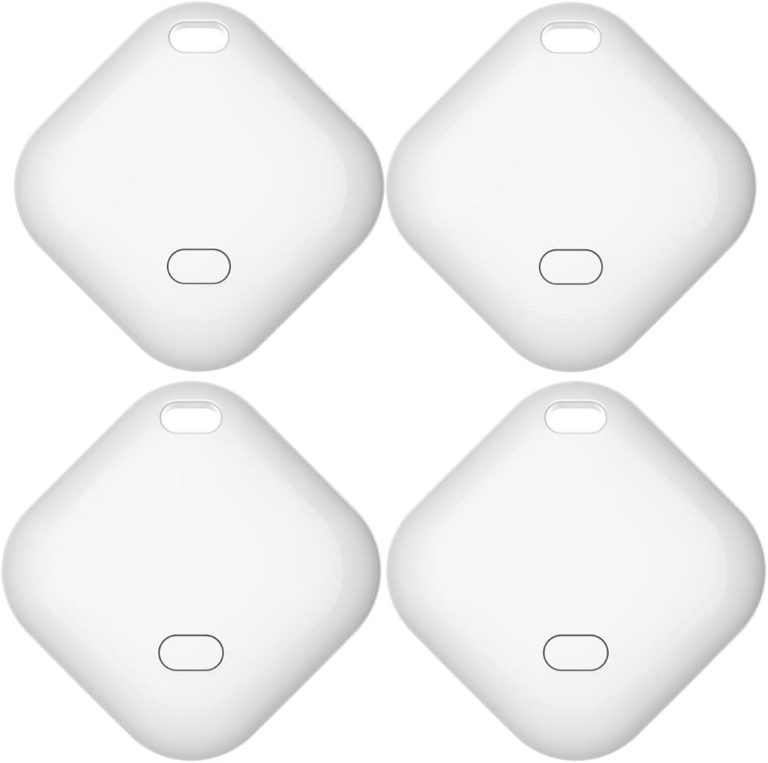 Key Finder & Tracker,Bluetooth Tracker Work with Apple Find My (iOS Only)Wallet Tracker tag Locator, Item Finder for Keys, Bags, Wallets, Replaceable CR2032 Lithium Batteries - 4Pack
