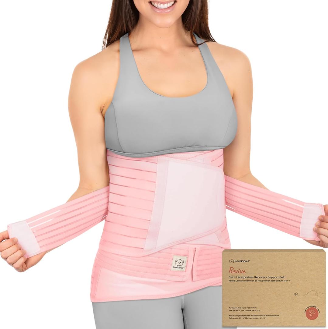 3 in 1 Postpartum Belly Support Recovery Wrap  Postpartum Belly Band, After Birth Brace, Slimming Girdles, Body Shaper Waist Shapewear, Post Surgery Pregnancy Belly Support Band (Blush Pink, M/L)