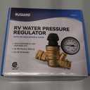 RVGUARD RV Water Pressure Regulator Valve With An Adjustable Knob, Tool-Free, CSA Approved, Lead-Free Brass Water Pressure Reducer with Gauge and Inlet Screen Filter for RV Camper Travel Trailer