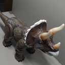 Mattel Jurassic World Wild Roar Triceratops Dinosaur Action Figure Toy, Roar Sounds & Attack & Lights, Scan Code for Digital Play, 12.2 inches