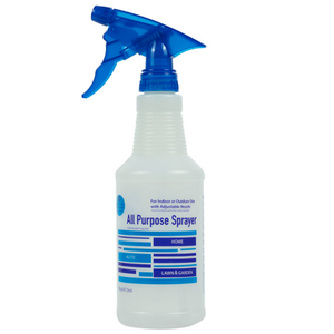 Bottle: HDPE, Sprayer: PP, Fully adjustable spray pattern, Dilution scale on bottle, 16 oz