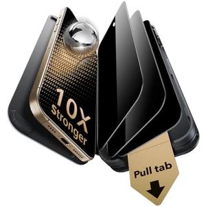 ESR Accessory Glass by Corning™ 2 Pack 9H+ Glass for iPhone 16 Pro Max Privacy Screen Protector, Military Grade Shatterproof & Durable with UltraFit Tray