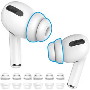 Delidigi for 6 Pairs AirPods Pro 2nd/1st Generation Replacement Ear Tips,Noise Reduction Silicone Earbuds Earplug Accessories Built-in Dust Guard Screen&Fit in The Charging Case S/M/L Size (WHITE)
