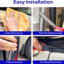 D Shape Door Rubber Seal Strip,1" RV Slide Out Seal Self-Adhesive EPDM Rubber,Heavy Duty Automotive Weather Stripping for Fill Gaps,Apply to Car,Truck,RV,Boat and Home Application (25ft)