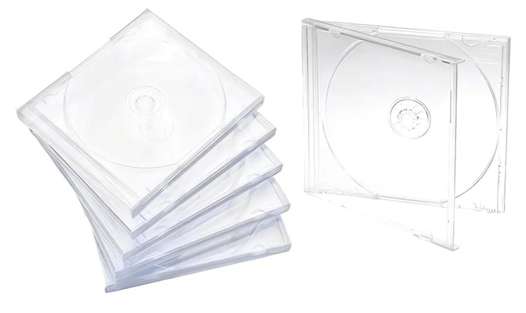 Maxtek 10.4 mm Standard Single Clear CD Jewel Case with Assembled Clear Tray, 25 Pack