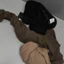 Ficerd 3 Pack Women's Crop Long Sleeve Tops V Neck Loose Cropped T Shirts Drop Shoulder Casual Basic Fall Winter Boxy Tees (Large, Black, Army Green, Coffee)