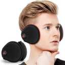 Telepepe Heated Ear Warmers, Foldable Ear Muffs for Men Women, Portable & Lightweight, 3 Heating Modes, Perfect Gifts in Winter for Skiing, Running, Cycling, Camping or Outdoor Working (Black)