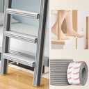 Bunk Bed Ladder Pads, Self-Adhesive Bunk Bed Ladder Cover Foam Padding, Traction Treads for Stair Steps, Soft Extra-Wide Edge Protector, Furniture 6.5 Ft Gray (200X8X0.8CM)