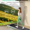 TREAFLOW Walking Pad Portable Under Desk Treadmill with Incline 2.5HP for Home Office 265 lbs Capacity Remote Control LED