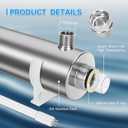 TAISHAN Whole House Water Purifier Sterilizer Filter for Whole House Water Purification,2GPM 21W 110V,1 Lamp + 1 Quartz Sleeve