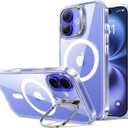 ESR for iPhone 16 Case, Compatible with MagSafe, Military-Grade Protective Case for iPhone 16,Built-in Stash Stand Phone Case, Scratch-Resistant Back Cover, Clear