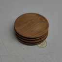 NIRMAN Acacia Wood Dinner Plates Set of 4 for Dishes Snack, Dessert Natural Wood Plates Serving Dinnerware Plate for Dinner (8" x 8" x 0.75")